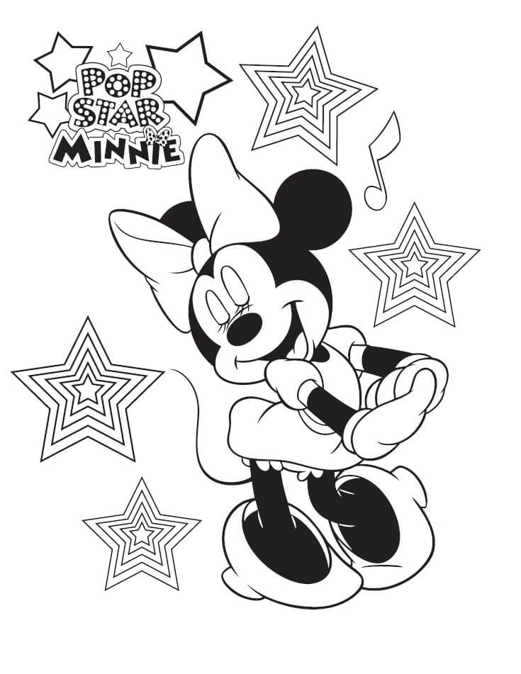 Dibujos de Ratón de Minnie de la Estrella del Pop para colorear
