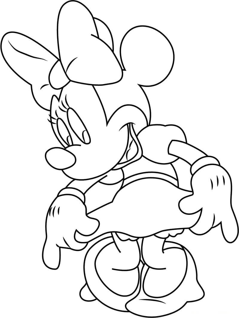 Dibujos de Ratón normal de Minnie para colorear