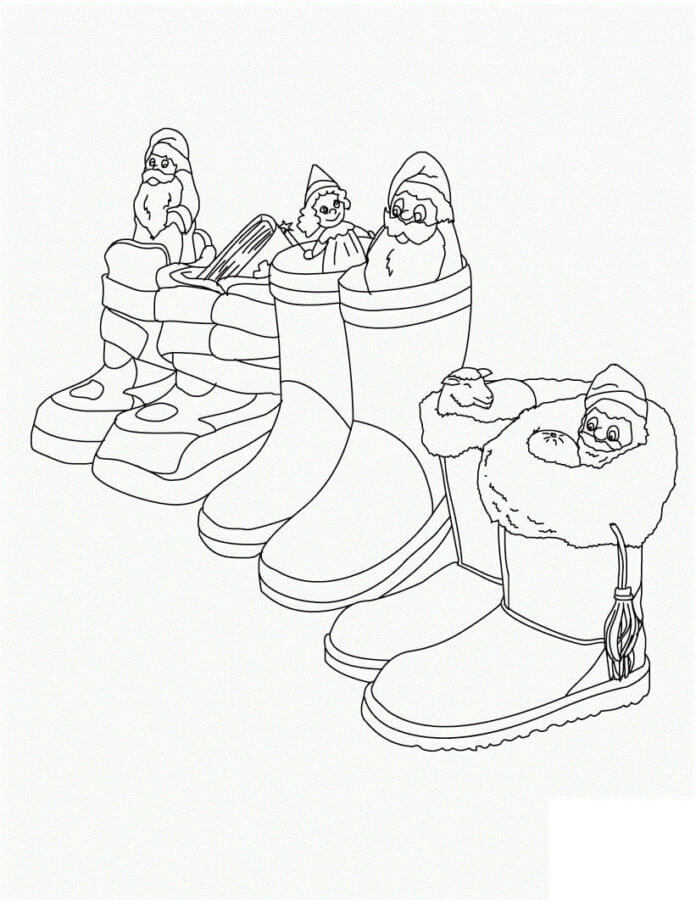 Dibujos de Regalos En Botas De Nikolaus para colorear