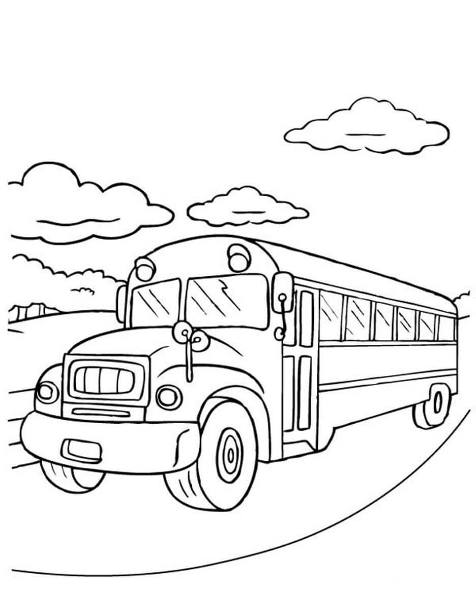 Dibujos de Regreso al Autobús Escolar para colorear