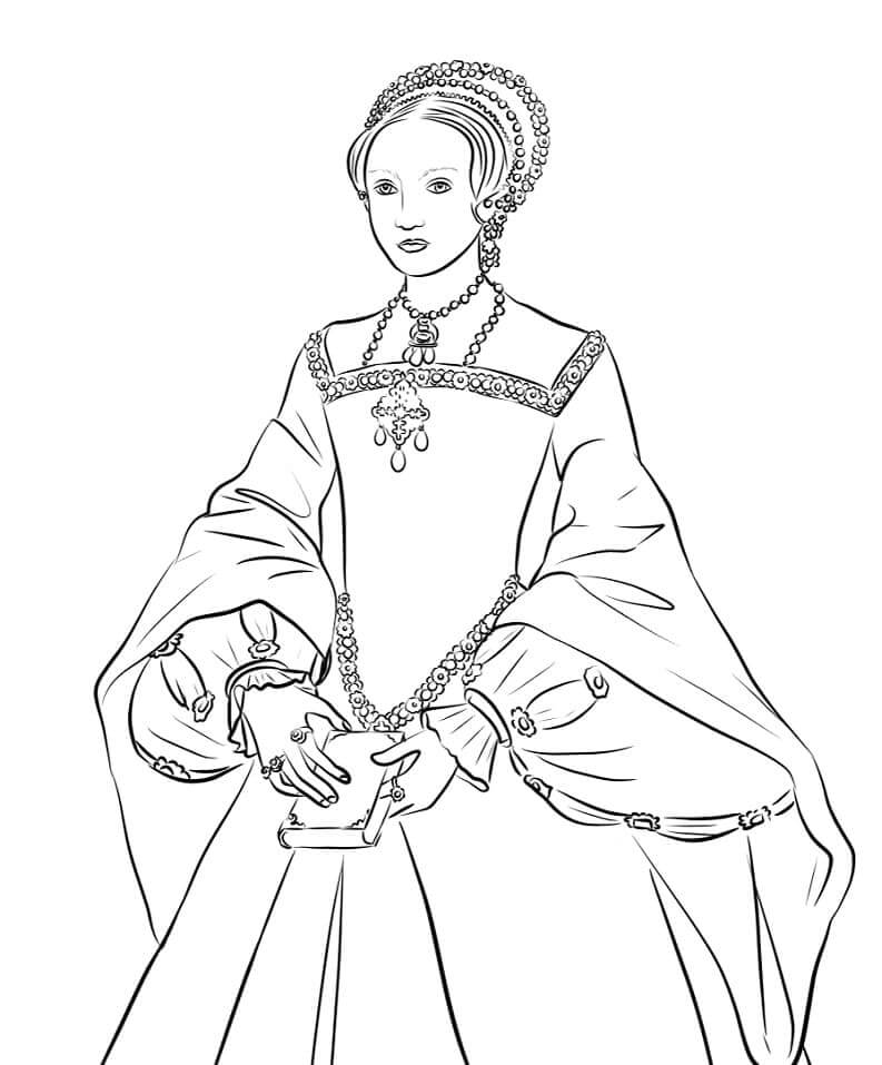 Reina Isabel I para colorir