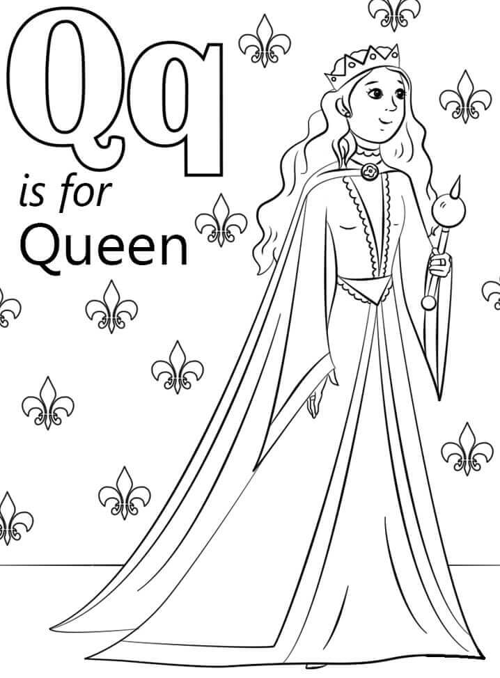 Dibujos de Reina Letra Q para colorear