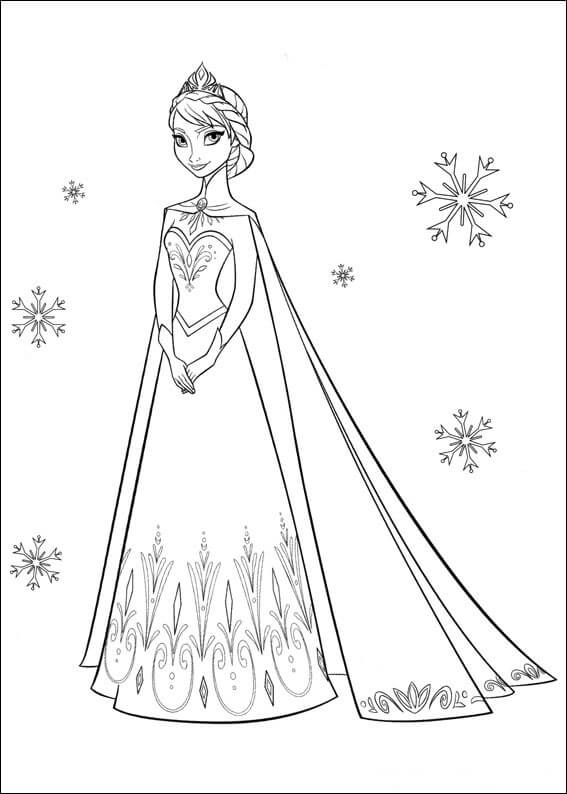 Reina de las Nieves Elsa para colorir