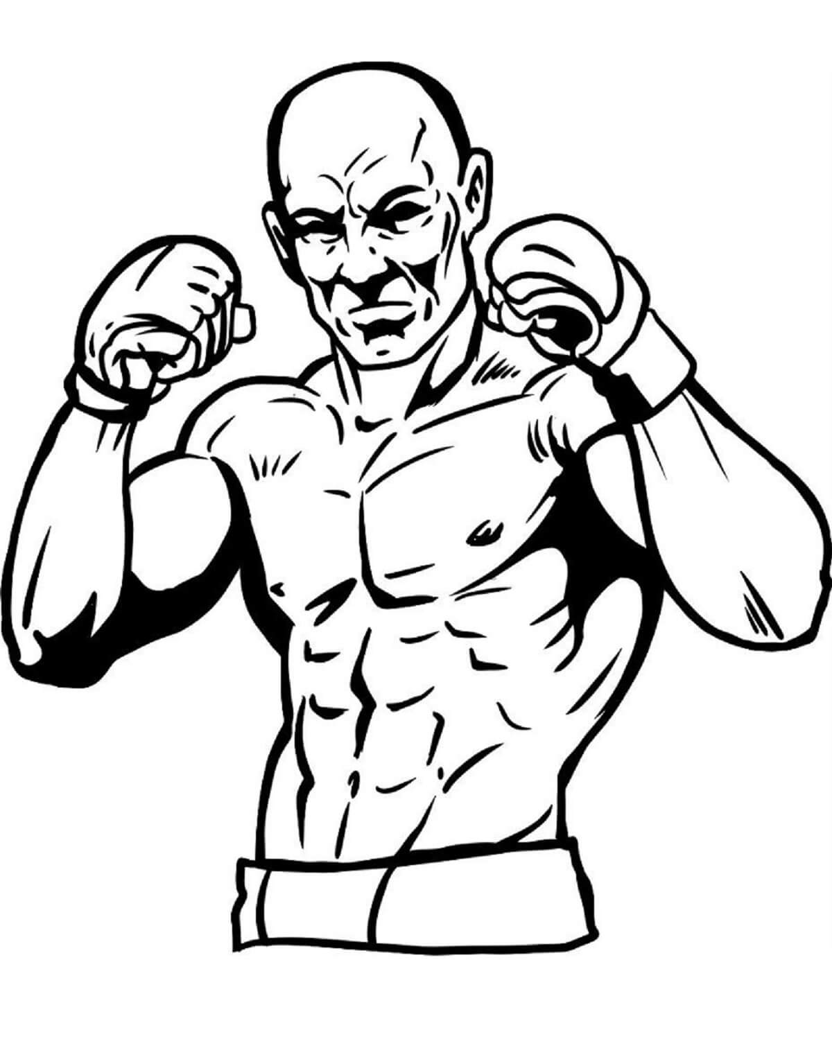 Dibujos de Retrato De Boxeador para colorear