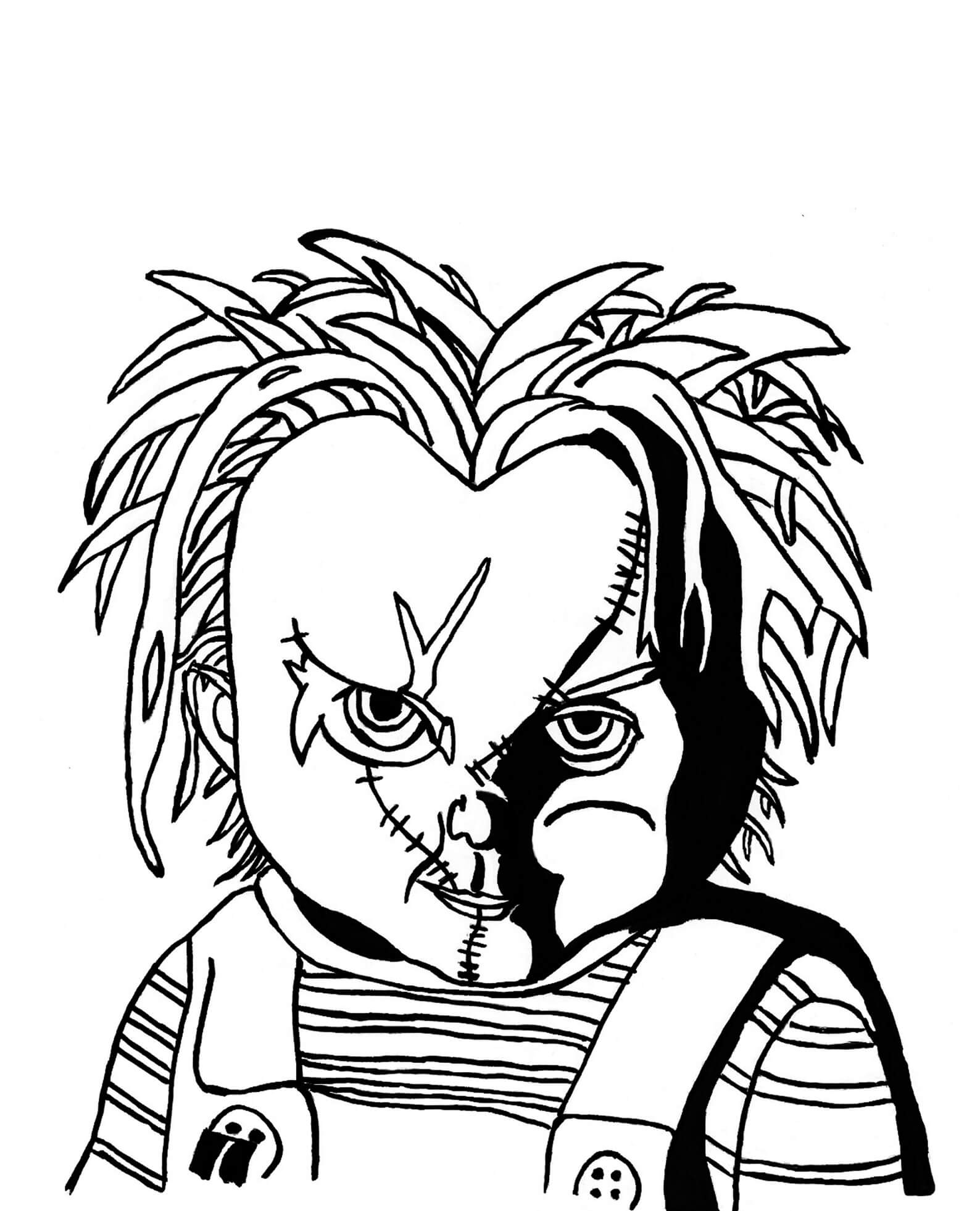 Retrato De Chucky para colorir