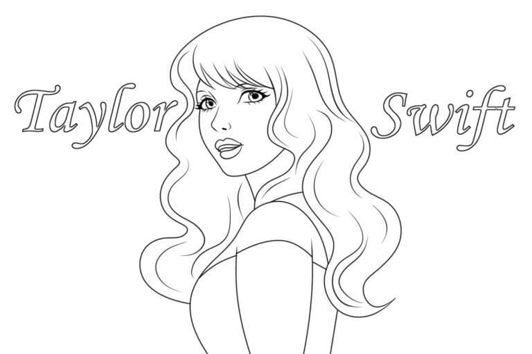 Dibujos de Retrato De Taylor Swift para colorear