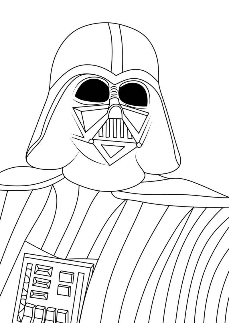 Dibujos de Retrato de Darth Vader para colorear