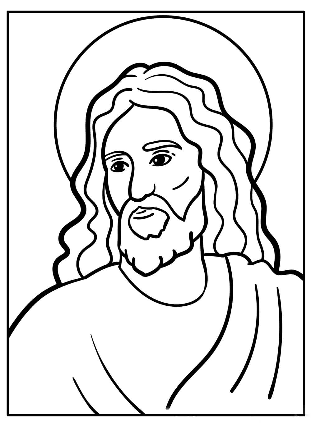 Retrato de Jesús para colorir