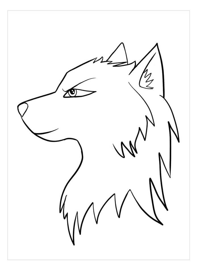 Retrato de Lobo para colorir