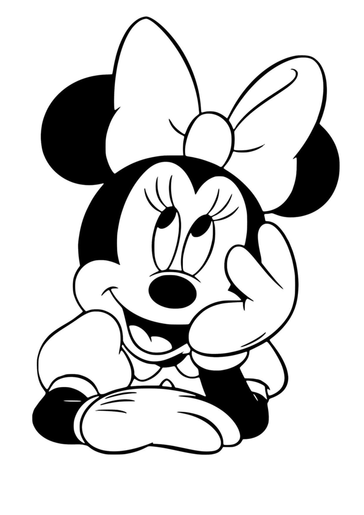 Retrato de Minnie Mouse para colorir