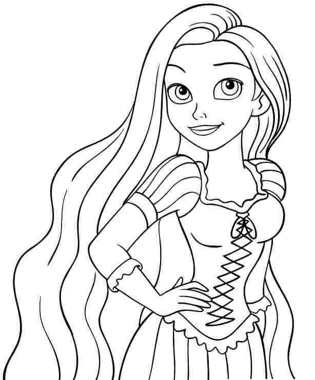 Retrato de Rapunzel para colorir