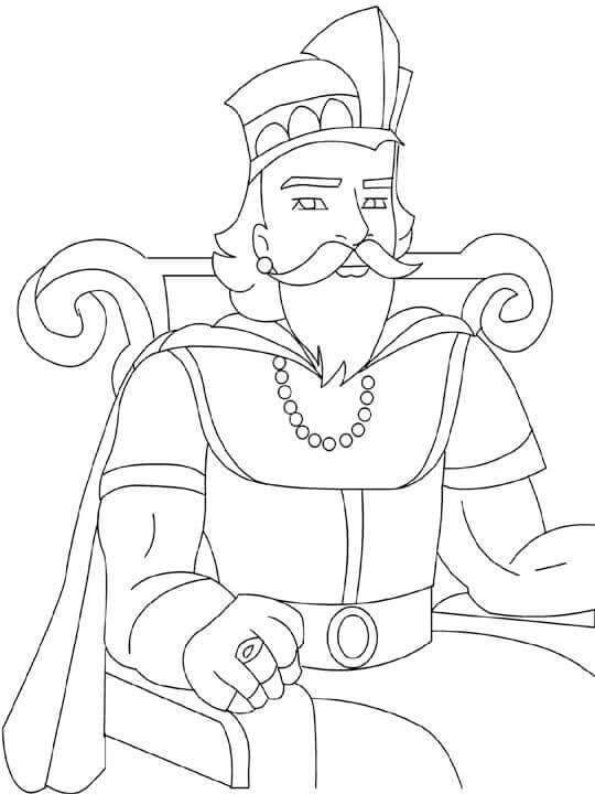 Dibujos de Rey Sentado en la Silla para colorear