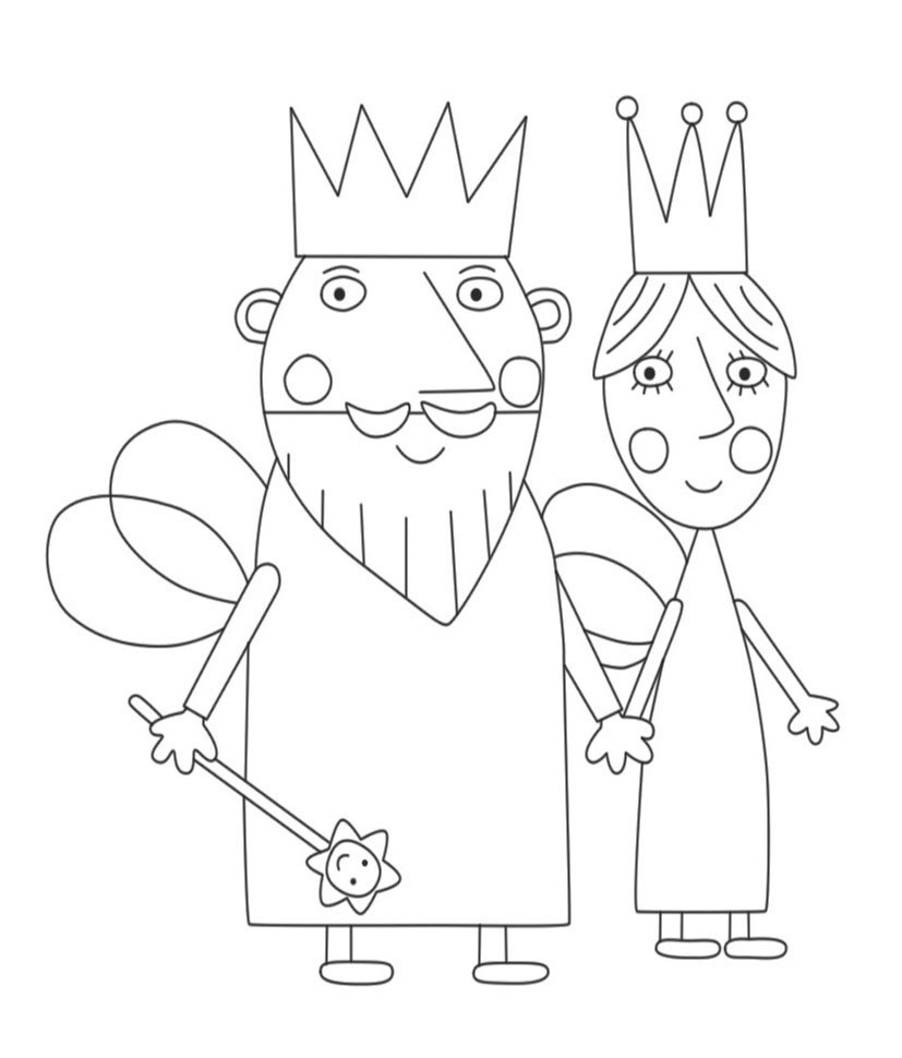 Rey y Reina Cardo para colorir