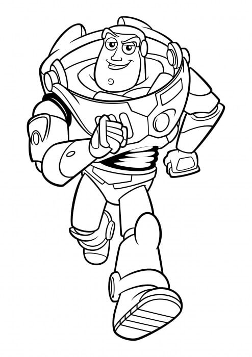 Riendo Buzz Lightyear Corriendo para colorir