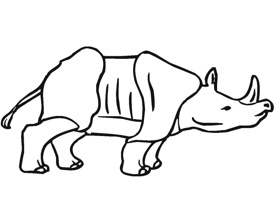 Dibujos de Rinoceronte Asiático para colorear