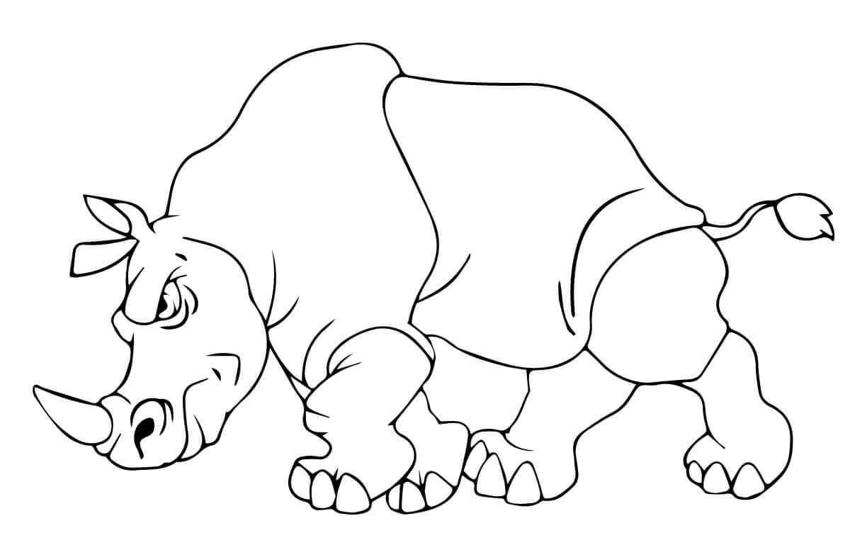 Dibujos de Rinoceronte Enojado para colorear