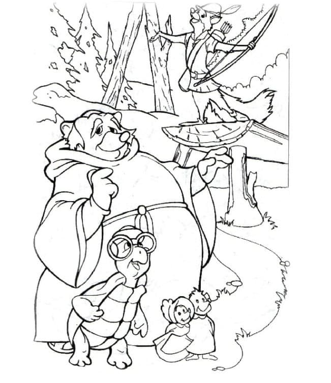 Robin Hood Con Amigos para colorir