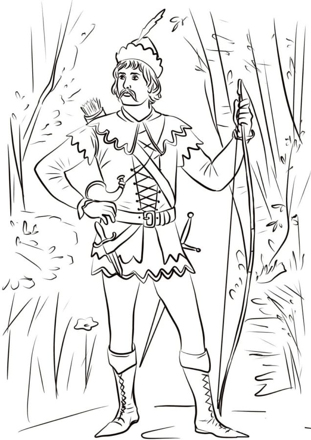 Dibujos de Robin Hood En El Bosque De Sherwood para colorear