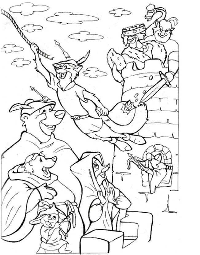 Dibujos de Robin Hood Robó al Príncipe Juan para colorear