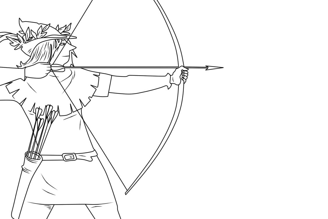 Dibujos de Robin Hood Sencillo para colorear
