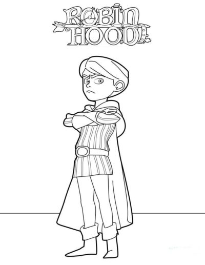 Robin Hood Serio De Pie para colorir