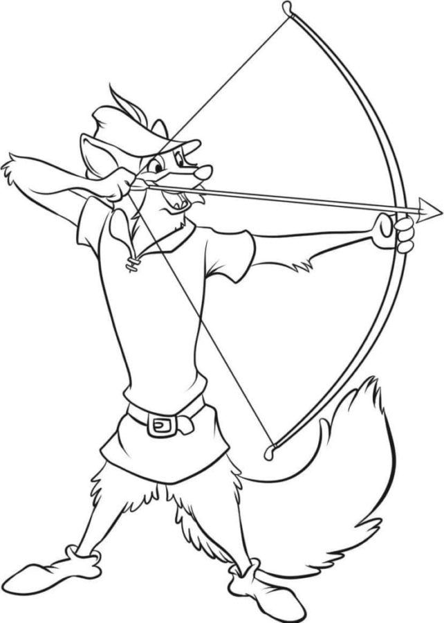 Dibujos de Robin Hood es un Excelente Arquero para colorear