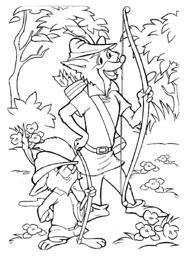 Robin Hood y Skippy Con Lazos para colorir