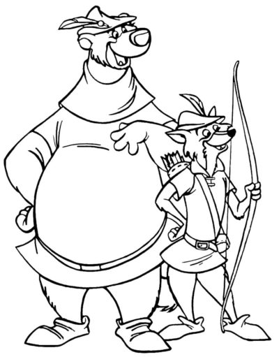 Dibujos de Robin Hood y su Amigo para colorear
