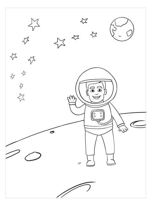 Rocketman en el Espacio para colorir