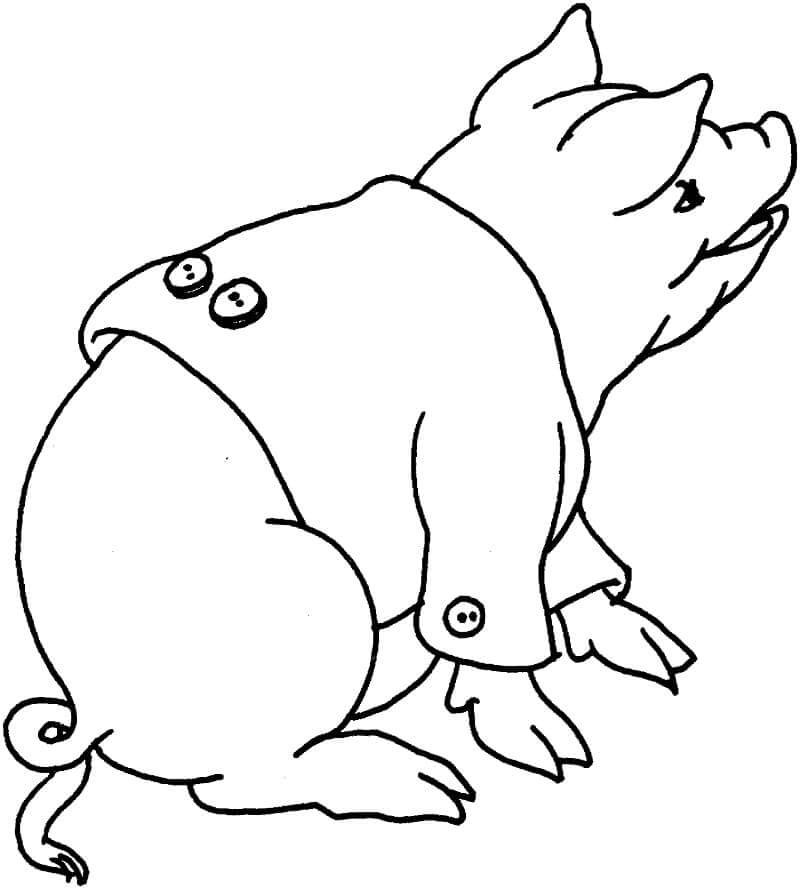 Dibujos de Ropa de Uso de Cerdo para colorear