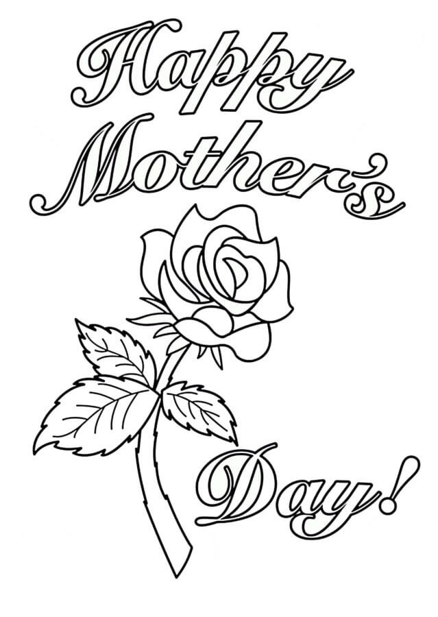 Dibujos de Rosa Para El Día De La Madre para colorear