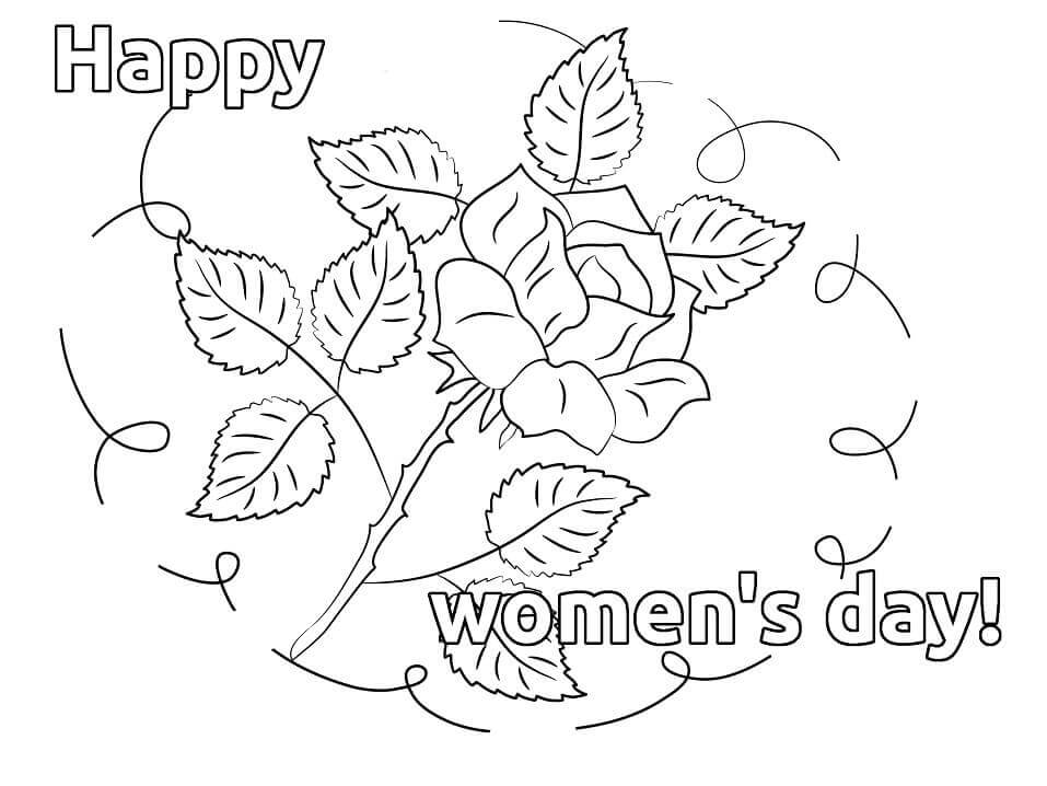 Dibujos de Rosa Para el día de la Mujer para colorear