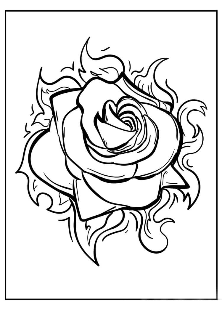Rosa de Fuego para colorir