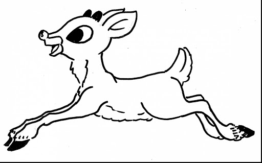 Rudolph Corriendo para colorir