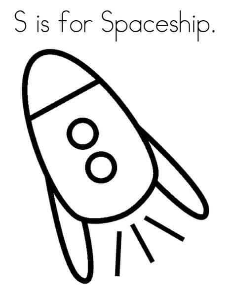Dibujos de S es para nave Espacial para colorear