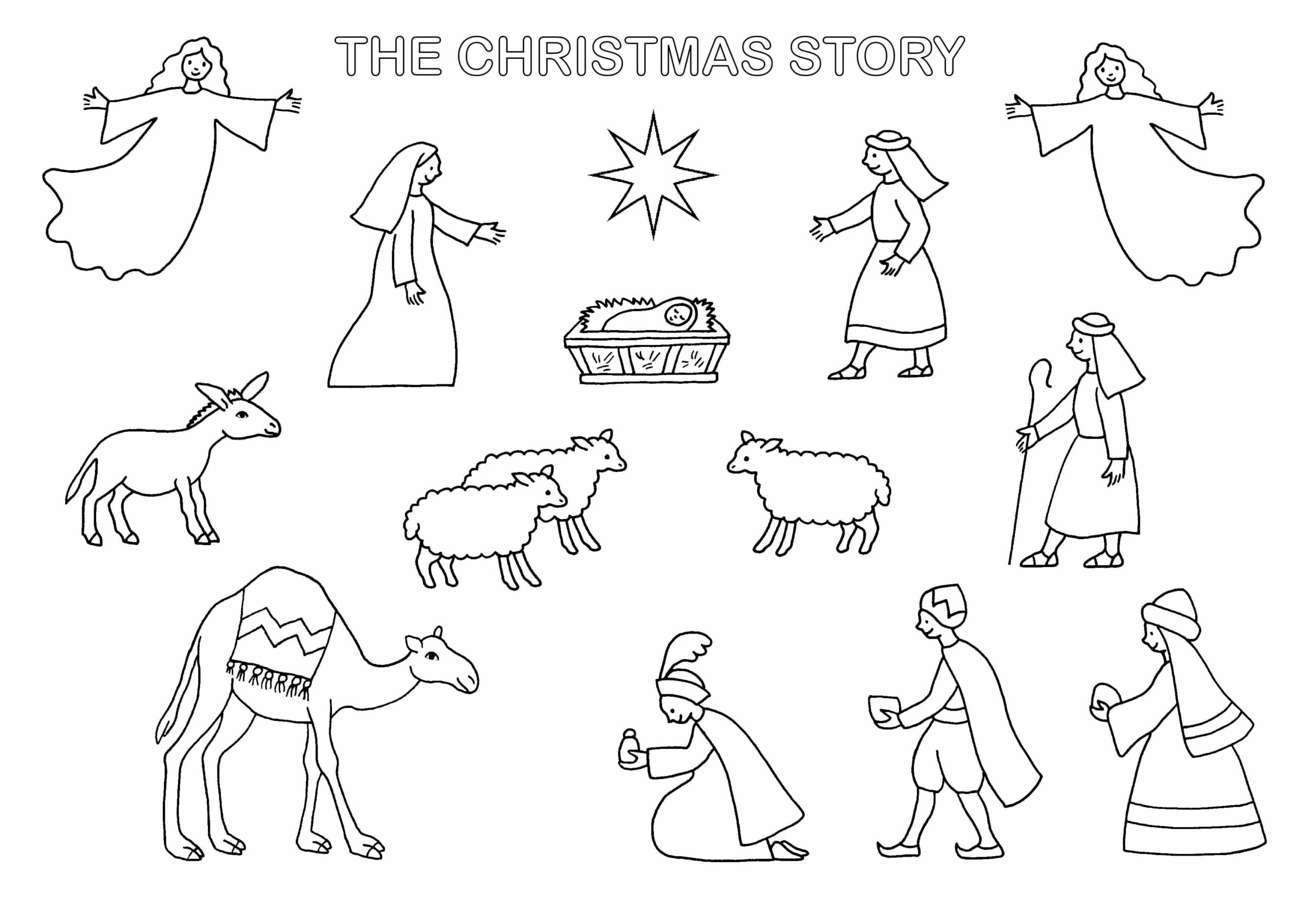 Dibujos de Sagrada Historia De Navidad para colorear