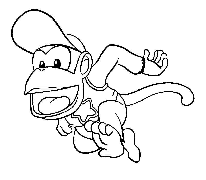 Salto de Diddy Kong para colorir