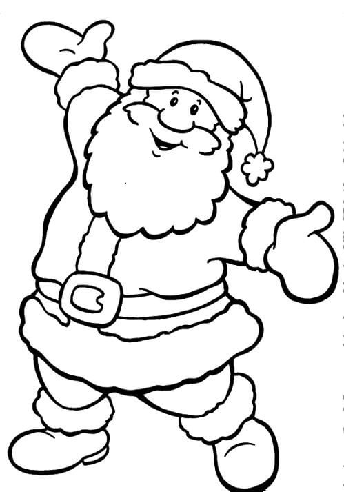 Dibujos de Santa Claus Sonriente para colorear