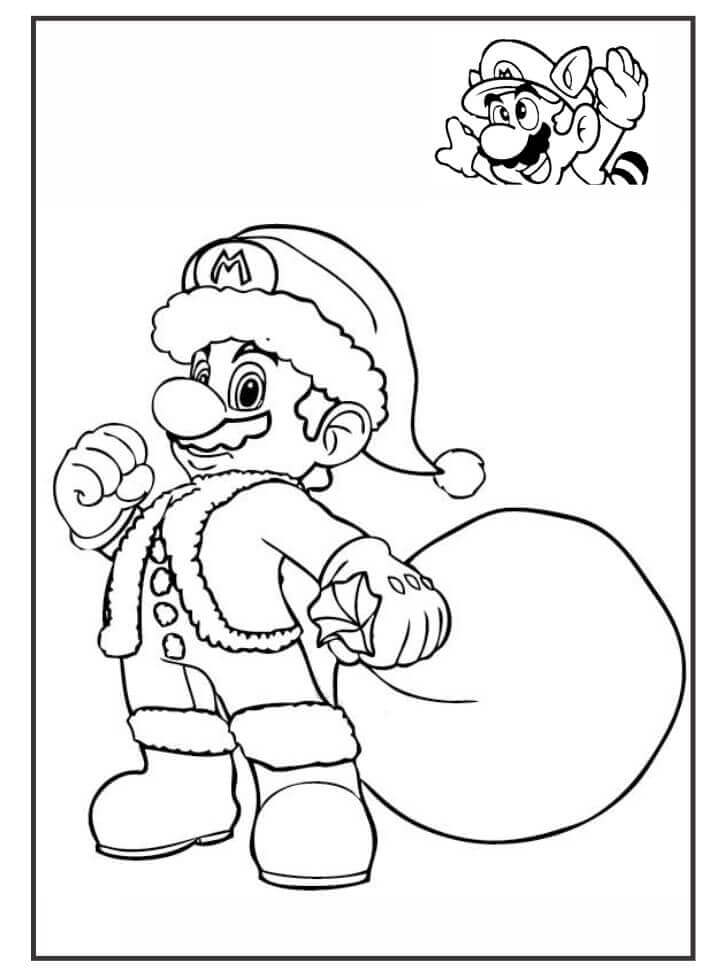 Santa Mario para colorir