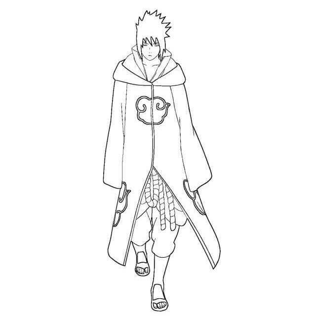 Sasuke Caminando para colorir