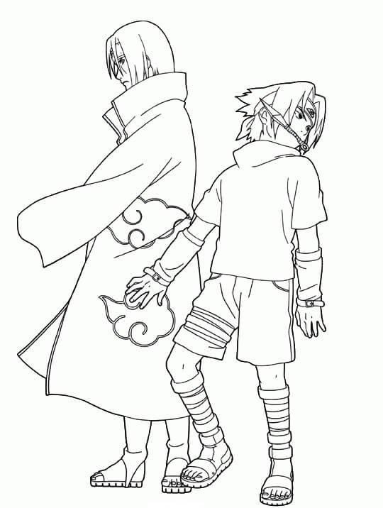 Dibujos de Sasuke vs Itachi para colorear
