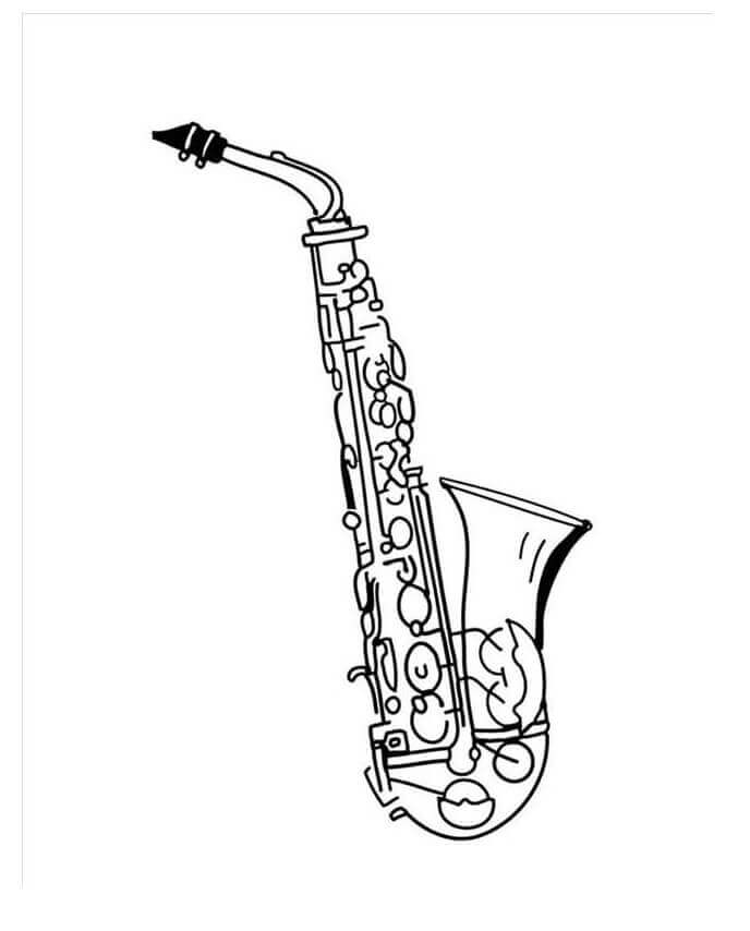 Dibujos de Saxofón Básico 1 para colorear