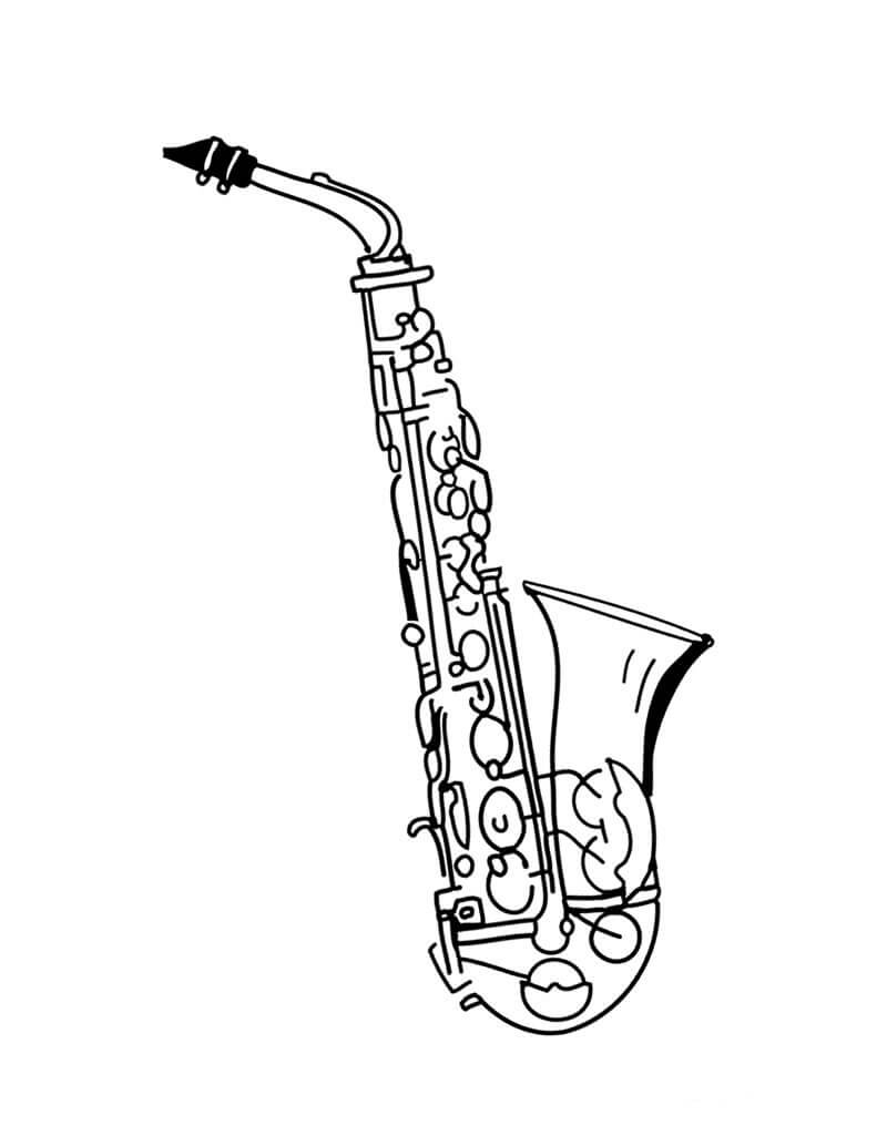 Dibujos de Saxofón Clásico para colorear