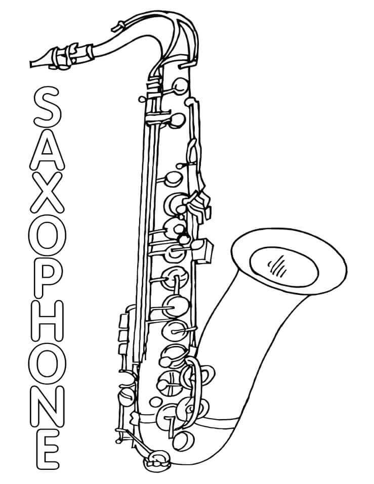 Dibujos de Saxofón Normal 2 para colorear