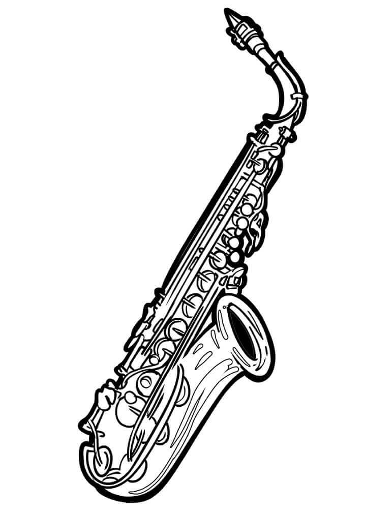 Dibujos de Saxofón Simple 1 para colorear