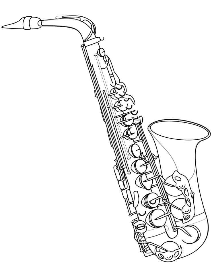 Dibujos de Saxofón Simple para colorear