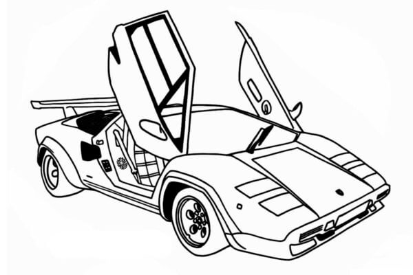 Dibujos de Se Abren Dos Puertas De Lamborghini para colorear