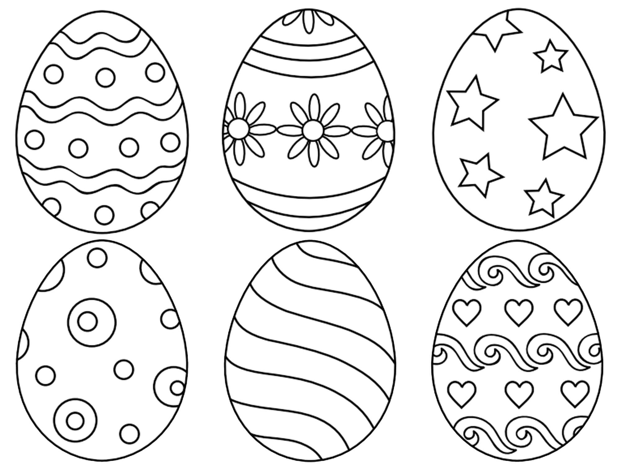 Seis Huevos para colorir
