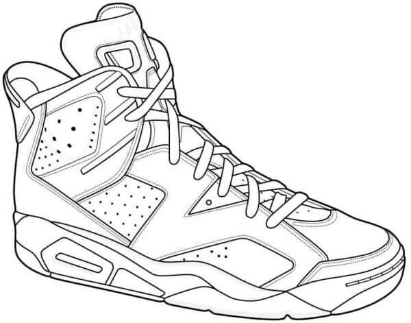 Dibujos de Sencillo Nike Jordan 4 para colorear