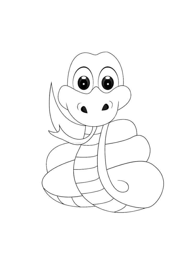 Dibujos de Serpiente Adorable para colorear